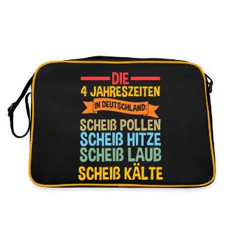 Die 4 Jahreszeiten In Deutschland - Retro Tasche - Schwarz/Gold - Hinten