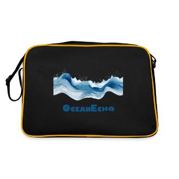 Motif de vague de style ligne - OceanEcho - Sac Retro - noir/or - Dos