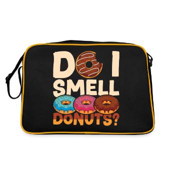 Donut Snack Candy Gift Funny Donuts - Retro Bag - black/gold - Back