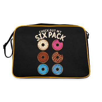 Regardez mon pack de six beignets cadeaux amusants - Sac Retro - noir/or - Dos
