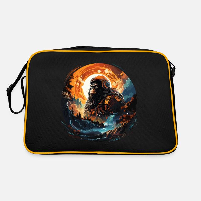 Animal in Outer Space - Monkey, Ape Gorrila Astron Retro Bag