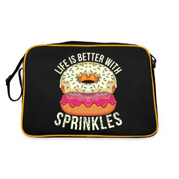 Saupoudrer Donut Bonbons Cadeau Donut Drôle de Donut - Sac Retro - noir/or - Dos