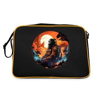 Chill Ape in einer anderen Welt - Outer Space Ape Astro - Retro Tasche - Schwarz/Gold - Hinten