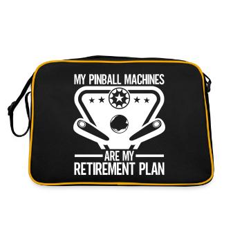 My Retirement Plan Pinball Machine Collector - Retro Tasche - Schwarz/Gold - Hinten