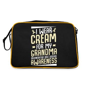 I wear cream for my grandma degenerative - Retro Bag - black/gold - Back