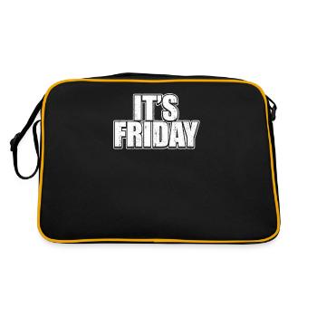Grunge Friday White Weekly Prank Funny Jokes Pun - Retro Bag - black/gold - Back