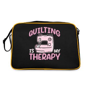 La courtepointe est ma thérapie Couturière Coudre Quilter - Sac Retro - noir/or - Dos