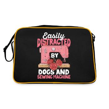 Facilement distrait par les chiens et la machine à coudre Closer - Sac Retro - noir/or - Dos