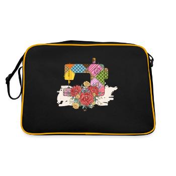 Fleur Machine à coudre Couturière Couturière Couturière - Sac Retro - noir/or - Dos