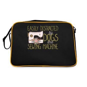Facilement distrait par les chiens et la machine à coudre Closer - Sac Retro - noir/or - Dos
