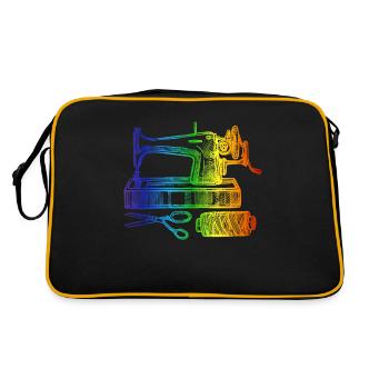 Couturière couturière de machine à coudre colorée couturière matelassée - Sac Retro - noir/or - Dos
