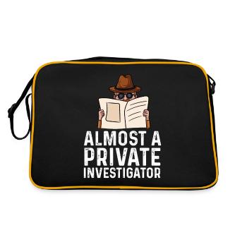 almost a private investigator Design - Retro Bag - black/gold - Back