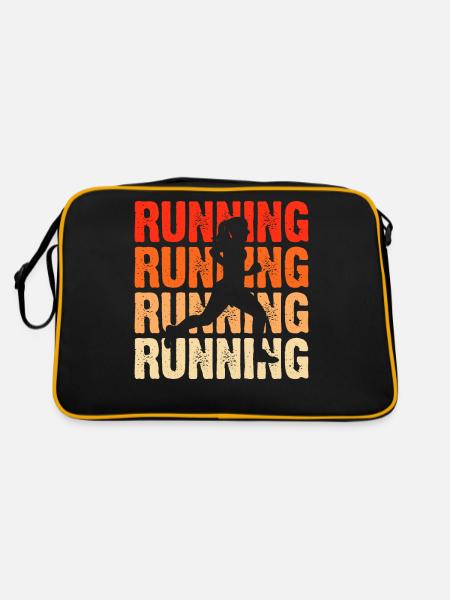 Joggen Laufen Marathon - Retro Tasche - Schwarz/Gold