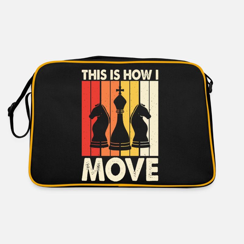 Schach - Retro Tasche - Schwarz/Gold