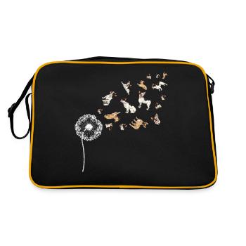 Frenchie Dogs Pissenlit Bouledogue Français - Sac Retro - noir/or - Dos