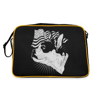 USA Flag Frenchie Dogs French Bulldog - Sac Retro - noir/or - Dos