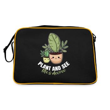 Angenehme Pflanzen von amüsanten Eltern Zitat - Retro Tasche - Schwarz/Gold - Hinten