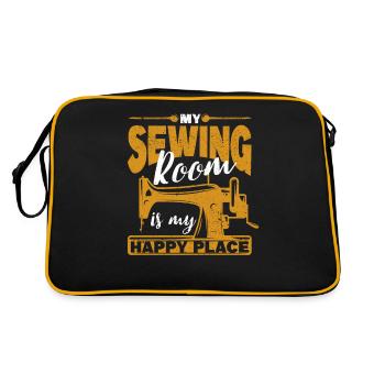 My sewing room is my place of happiness Sewing office Sewist - Retro Bag - black/gold - Back