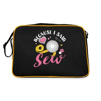 Parce que j’ai dit coudre tissu couture égout coudre - Sac Retro - noir/or - Dos
