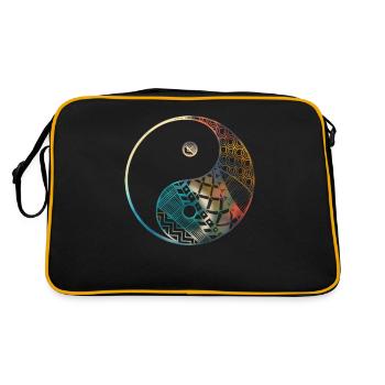 Yin yang art Fantasy Creative art Tai chi symbol - Retro Bag - black/gold - Back
