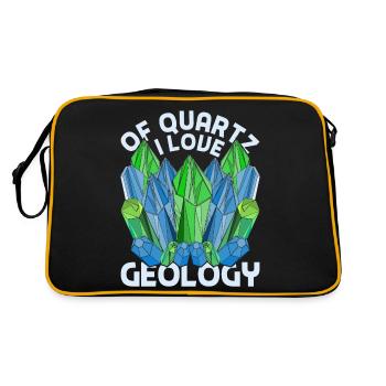Geology Love Quartz Funny Gift Geologist - Retro Bag - black/gold - Back