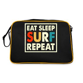 Surfen Surfer - Retro Tasche - Schwarz/Gold - Hinten