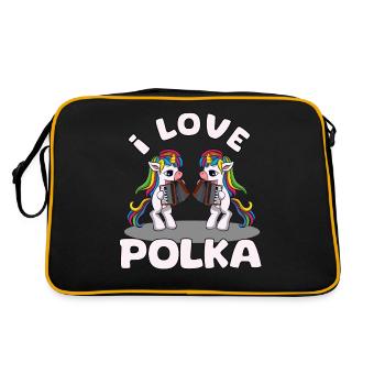 I love Polka Unicorn - Retro Bag - black/gold - Back