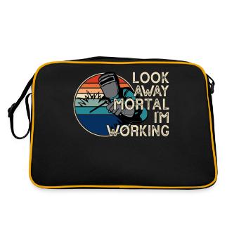 Schweißen Schweißer - Retro Tasche - Schwarz/Gold - Hinten