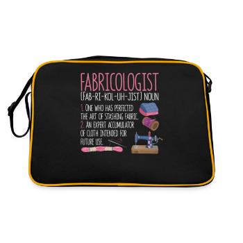 Fabricologist Funny Quilter Nähen Quilten Näherin - Retro Tasche - Schwarz/Gold - Hinten