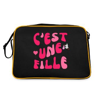 C'est une fille grossesse enceinte bébé - Sac Retro - noir/or - Dos