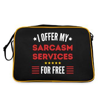 I offer my Sarcasm Services for Free - Retro Bag - black/gold - Back