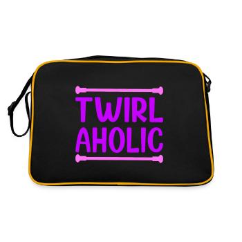 Baton Twirling Twirlaholic Baton Idée cadeau - Sac Retro - noir/or - Dos