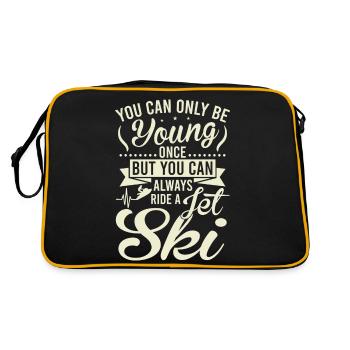 You can only be young once, always ride a jet ski - Retro Bag - black/gold - Back