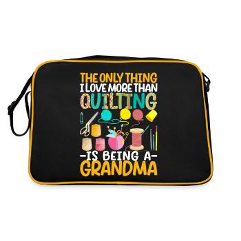 Das Einzige, was ich mehr liebe als Quilten - Retro Tasche - Schwarz/Gold - Hinten