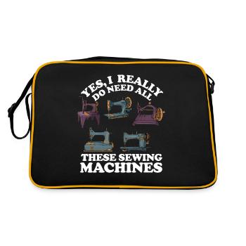 Oui, j’ai vraiment besoin de toutes ces machines à coudre - Sac Retro - noir/or - Dos