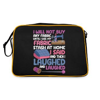 Ich werde keine Stoff-Nähmaschine kaufen Lustige - Retro Tasche - Schwarz/Gold - Hinten