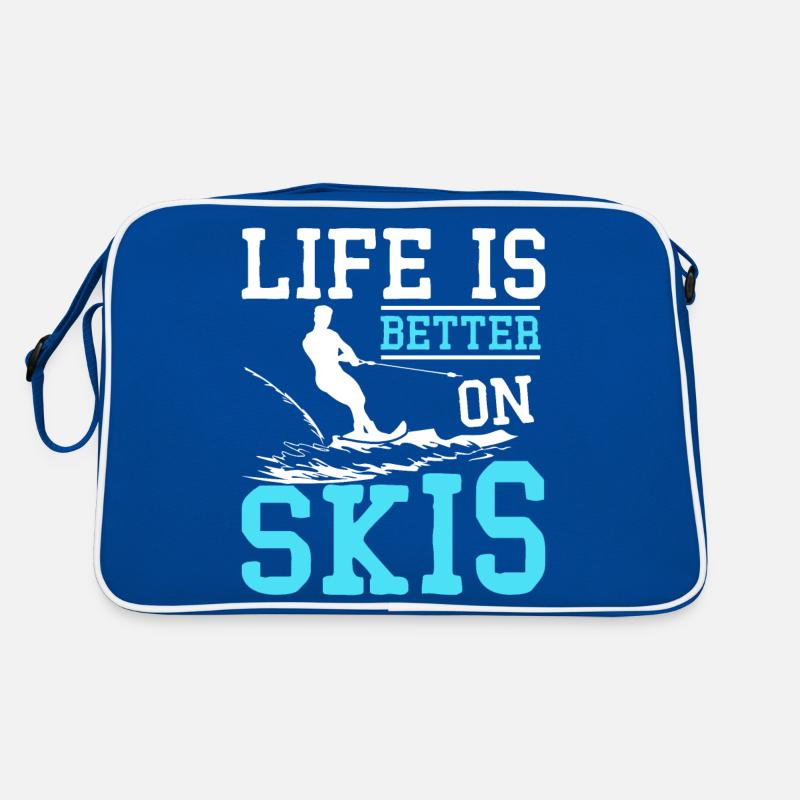 Das Leben Ist Besser Auf Wasser Skiern Retro Tasche