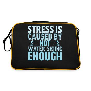 Stress is caused by little water skiing - Retro Bag - black/gold - Back