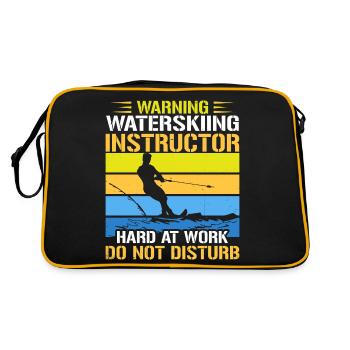 Warning: Water ski instructors hard at work - Retro Bag - black/gold - Back