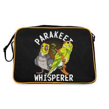 Parakeet Whispering Bird Gift Funny Parakeet - Retro Bag - black/gold - Back