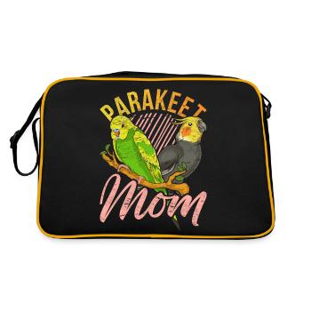 Parakeet Mom Bird Mother's Day Gift Parakeet - Retro Bag - black/gold - Back
