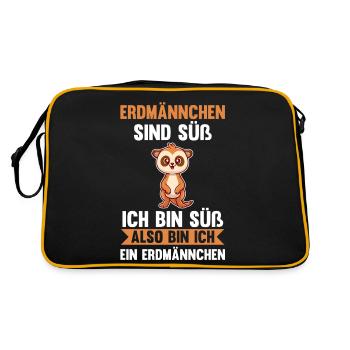 Erdmännchen - Retro Tasche - Schwarz/Gold - Hinten