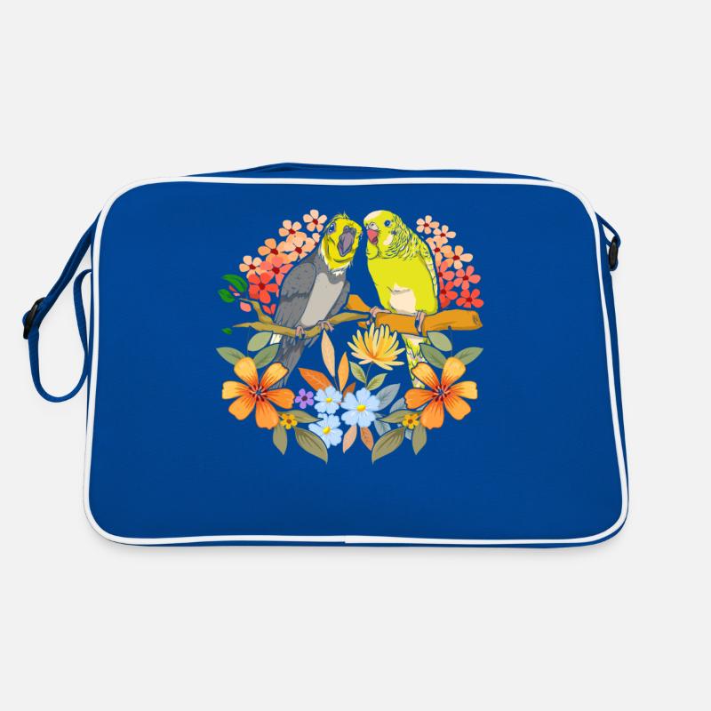 Oiseau Amoureux Oiseau Cadeau Fleurs Perruche Sac Retro