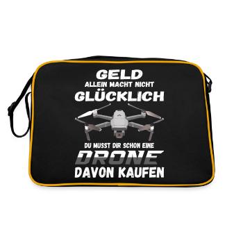Drohnenpilot Whoop Copter FPV UAS Pilot Drone - Retro Tasche - Schwarz/Gold - Hinten