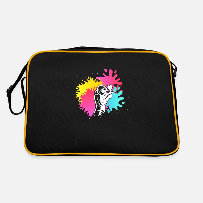 Paintball Frau Mädchen Farbe Splatter Splash Retro Tasche