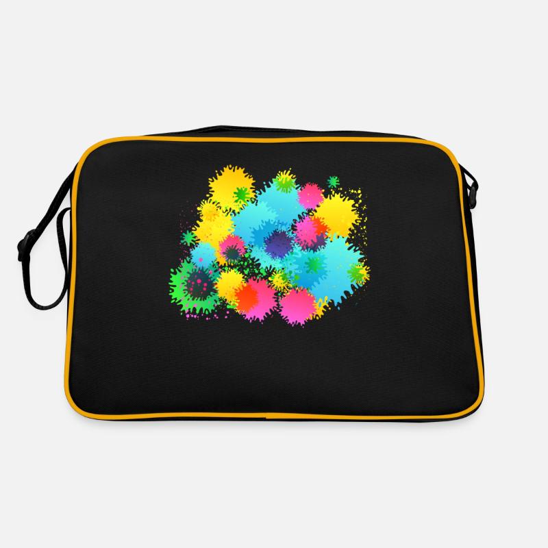 Paintball-Farbspritzer - Retro Tasche - Schwarz/Gold
