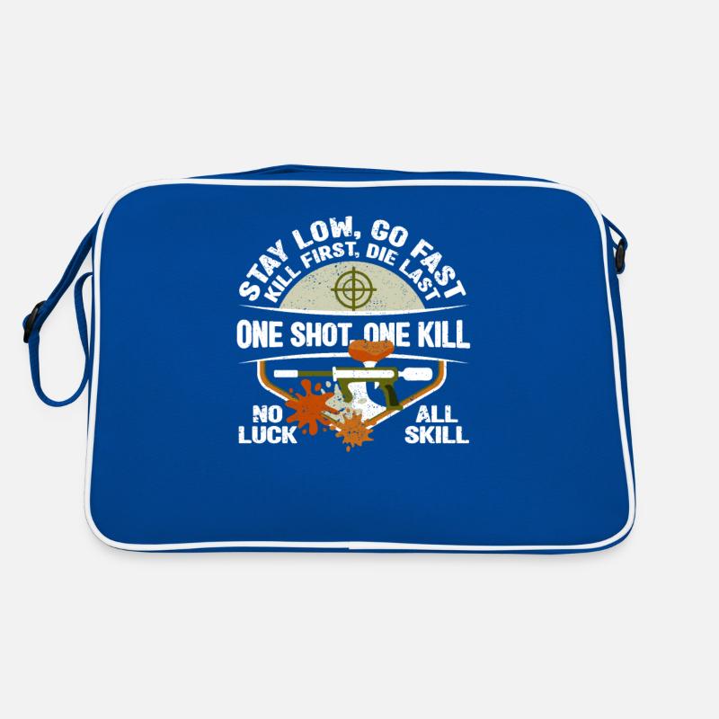 Stay Low Go Fast Funny Paintball Player Paint Sac Retro