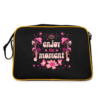 Magic Mushroom Psychedelic Art - Retro Bag - black/gold - Back