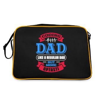 Funny Regular Dad But Cooler - Medical Programmer - Retro Tasche - Schwarz/Gold - Hinten
