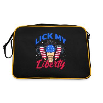 Lick my liberty - Retro Tasche - Schwarz/Gold - Hinten